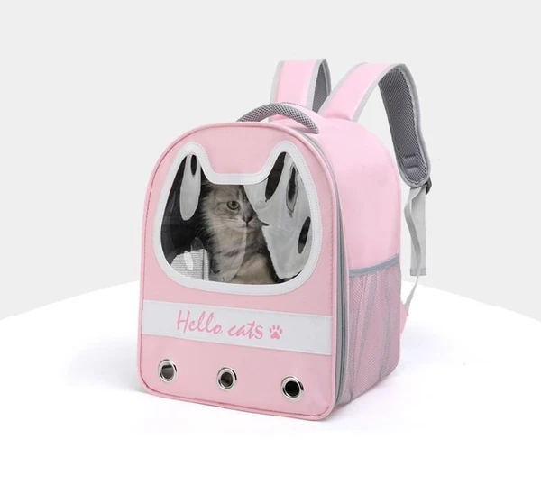 Hello Cats Backpack for Travel & Hiking-Breathable Double Shoulder Bag for Cats