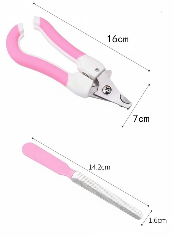 Pet Nail Clipper with Safety Guard & Nail File Dogs & Cats Grooming Tools (Blue)