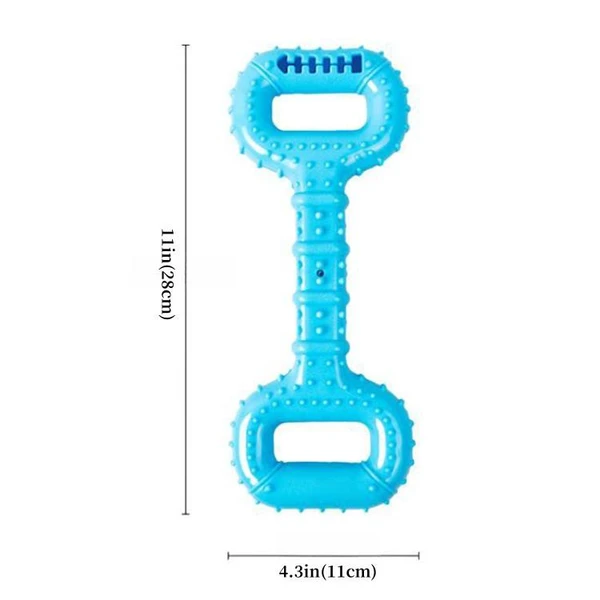 Double Handle Interactive Rubber Dog Training Chew Toy with Sound Making & Treat Dispenser - 28cm