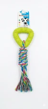 Rubber Triangle Shape with Cotton Rope Dog Chew Toy 22cm (Green)