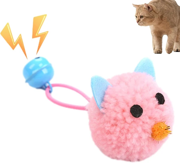 Interactive Plush Mouse with Bell Cat Toy for Indoor Cats