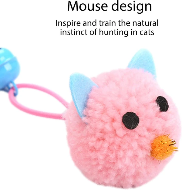 Interactive Plush Mouse with Bell Cat Toy for Indoor Cats