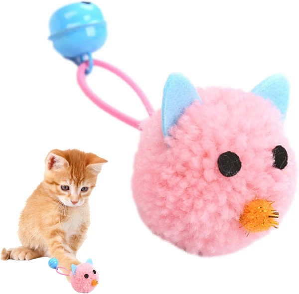 Interactive Plush Mouse with Bell Cat Toy for Indoor Cats