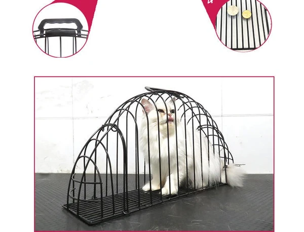 Iron Double Door Cat Bath Cage XL (Black)