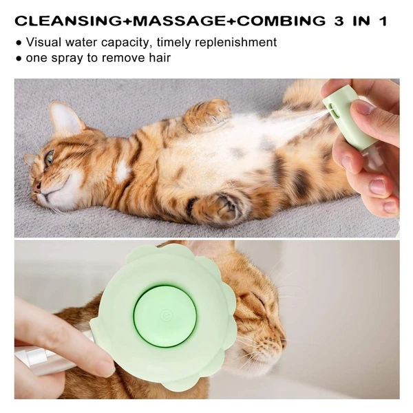 Pet Slicker Brush with Visual Spray for Shedding Hair Removal for Dogs and Cats (Pink)