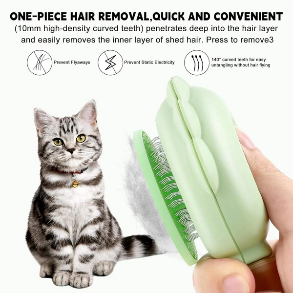 Pet Slicker Brush with Visual Spray for Shedding Hair Removal for Dogs and Cats (Pink)