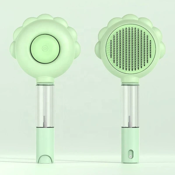 Pet Slicker Brush with Visual Spray for Shedding Hair Removal for Dogs and Cats (Pink)