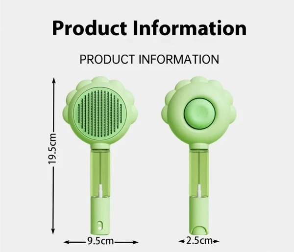 Pet Slicker Brush with Visual Spray for Shedding Hair Removal for Dogs and Cats (Pink)