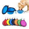 Outdoor Portable Collapsible Traveling and Camping Feed Pet Silicone Bowl (Black)