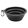 Outdoor Portable Collapsible Traveling and Camping Feed Pet Silicone Bowl (Black)