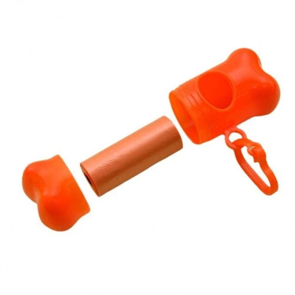 Bone-Shaped Dog Trash Bags Dispenser + 1 Roll for Poop Waste Disposal and Toilet Pick up Kit