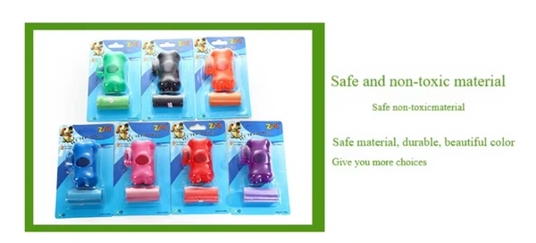 Bone-Shaped Dog Trash Bags Dispenser + 1 Roll for Poop Waste Disposal and Toilet Pick up Kit