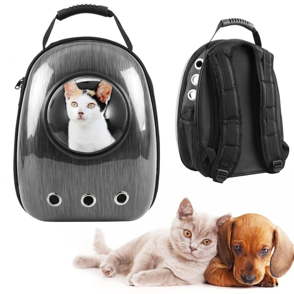 Space Capsule Shaped Pet Backpack Breathable Double Shoulder Bag for Cats & Small Dogs