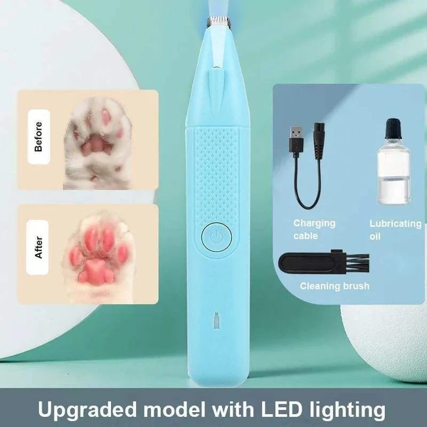 Electric Pet Paw Hair Clipper Trimmer for Cats & Dogs (White)