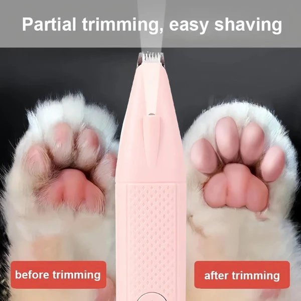 Electric Pet Paw Hair Clipper Trimmer for Cats & Dogs (White)