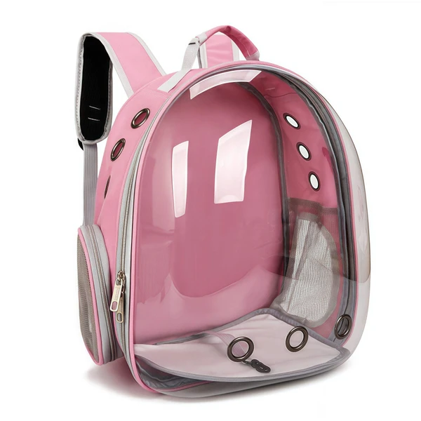 Transparent Pet Backpack – Breathable Double Shoulder Bag for Cats & Small Dogs  