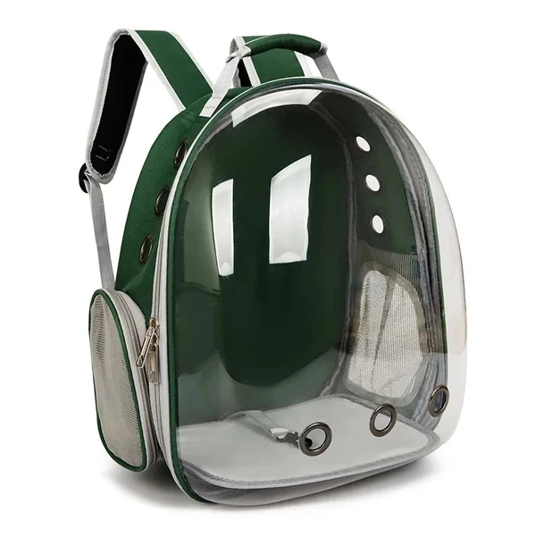 Transparent Pet Backpack Plain Colors – Breathable Double Shoulder Bag for Cats & Small Dogs