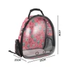 Transparent Pet Backpack with Various Patterns– Breathable Double Shoulder Bag for Cats & Small Dogs (Pink)