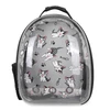 Transparent Pet Backpack with Various Patterns– Breathable Double Shoulder Bag for Cats & Small Dogs (Pink)