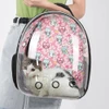 Transparent Pet Backpack with Various Patterns– Breathable Double Shoulder Bag for Cats & Small Dogs (Pink)