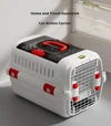 Pet Carrier Large with Panoramic Sunroof Design Large Space Breathable Two-way Spring Door Suitable for air Travel (56x34x36) cm