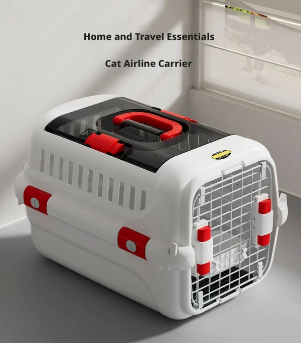 Pet Carrier Large with Panoramic Sunroof Design Large Space Breathable Two-way Spring Door Suitable for air Travel (56x34x36) cm