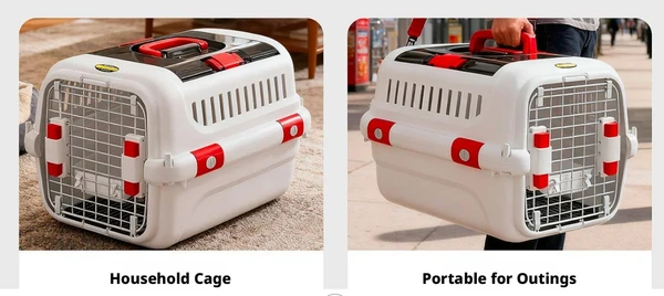 Pet Carrier Large with Panoramic Sunroof Design Large Space Breathable Two-way Spring Door Suitable for air Travel (56x34x36) cm