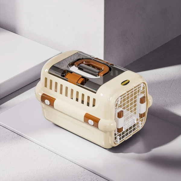 Portable Light Weight Airline Approved Pet Travel Carrier Medium with Panoramic Sunroof Design (49x30x32) cm