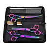 Professional Colorful Stainless Steel Hair Scissors Set with Comb Dog Grooming Tools