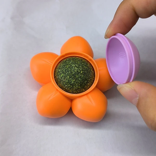 Flower-Shaped Catnip Ball Interactive Cat Toy Self Happiness
