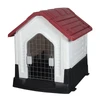 Breathable Detachable Outdoor Plastic Dog House with Elevated Floor & Metal Door for Medium Dogs