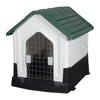 Breathable Detachable Outdoor Plastic Dog House with Elevated Floor & Metal Door for Medium Dogs