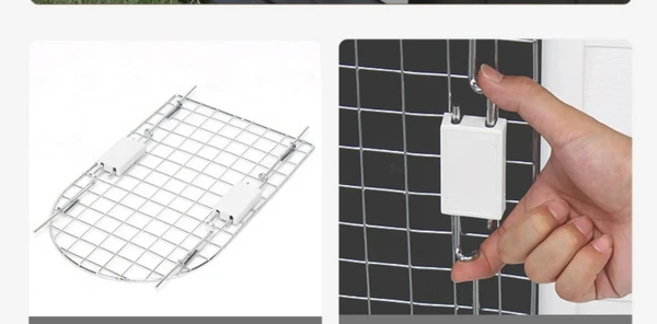 Breathable Detachable Outdoor Plastic Dog House with Elevated Floor & Metal Door for Medium Dogs