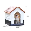 Breathable Detachable Outdoor Plastic Dog House with Elevated Floor & Metal Door for Medium Dogs
