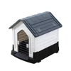Breathable Detachable Outdoor Plastic Dog House with Elevated Floor & Metal Door for Medium Dogs