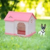 Indoor/Outdoor Plastic Dog House with Wheels – Breathable & Lockable Metal Door for Small Dogs 