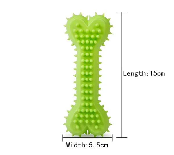 Heart-Shaped Silicone Dog Chew Toy for Medium & Large Dogs (15cm - Random Color)