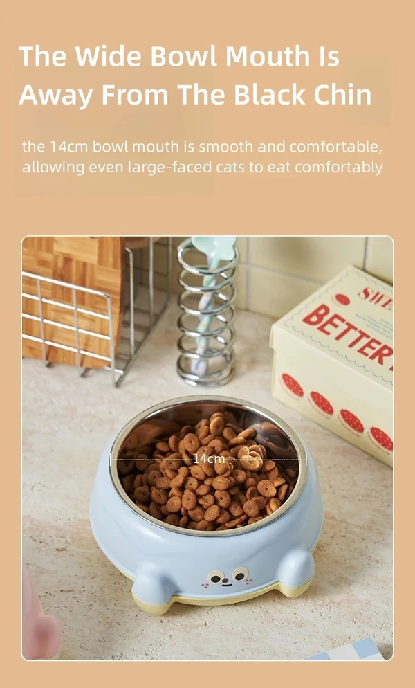 Rounded Shape Pet Bowl with Stainless Steel Inner Bowl for Dogs & Cats 