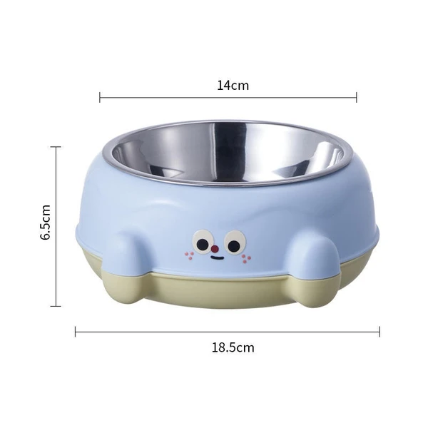 Rounded Shape Pet Bowl with Stainless Steel Inner Bowl for Dogs & Cats 