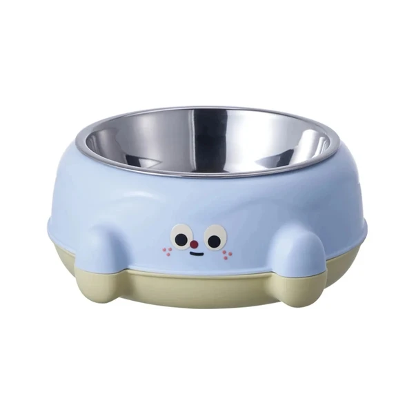 Rounded Shape Pet Bowl with Stainless Steel Inner Bowl for Dogs & Cats