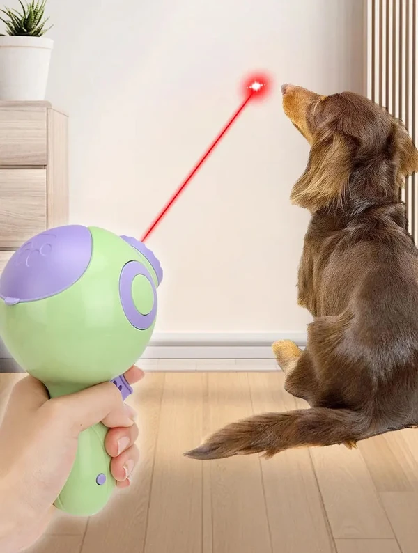 Interactive Pet Food & Treat Launch Gun with Laser Light for Dogs & Cats 