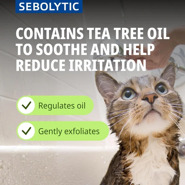 Virbac Sebolytic K Dermatological Shampoo for Greasy, Scaly & Smelly Skin Treatment for Dogs and Cats 250 mL 