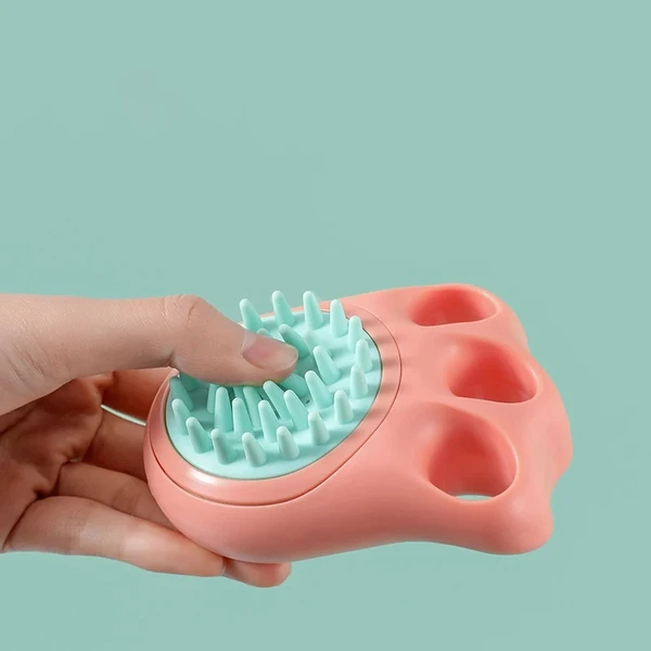 2-in-1 Soft Silicone Bath & Massage Pet Brush with Soap Dispenser for Dogs and Cats
