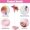 Interactive Adjustable Silicone Cat Collar with Wire, Feather & Bell Self Play Cat Toy 