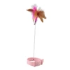 Interactive Adjustable Silicone Cat Collar with Wire, Feather & Bell Self Play Cat Toy 