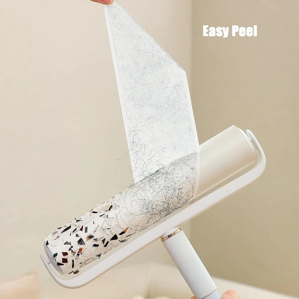Large Lint Sticky Paper Sheets Roller with 3 Extendable Lengths & Metal Handle for Cleaning Floor, Carpet, and Sofa - Pet Hair Remover