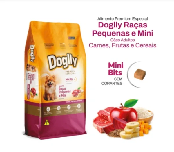Doglly Premium Special Small Breeds Adult Dog Dry Food with Meat, Fruits & Cereals 1Kg