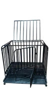 Iron Dog Cage with Tray & Wheels (95x65x80) cm