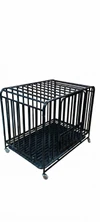 Iron Dog Cage with Tray & Wheels (95x65x80) cm