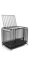 Iron Dog Cage with Tray & Wheels (95x65x80) cm